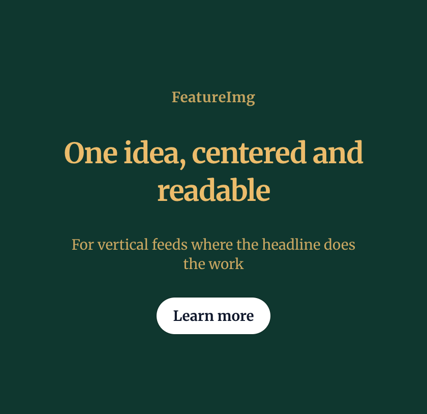 Center Text Cover template preview for Copy-led vertical covers with centered headlines